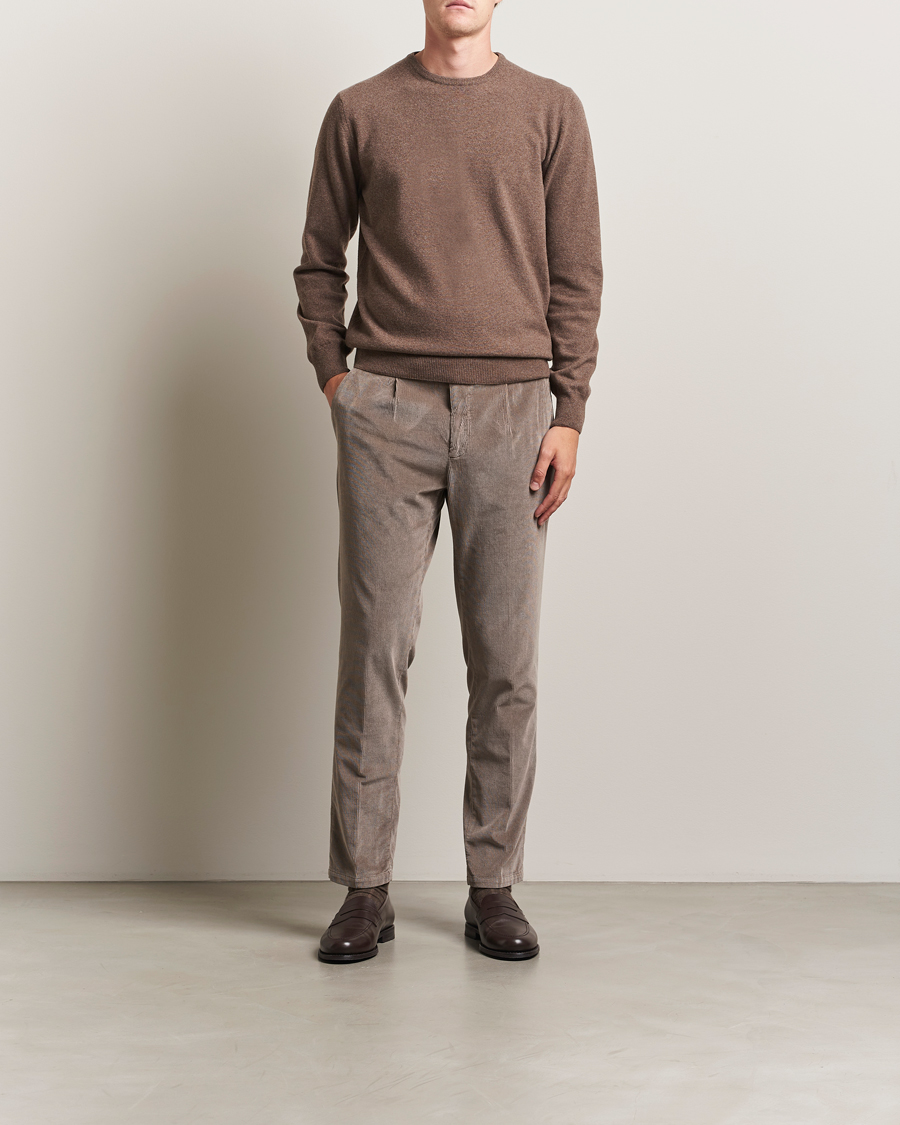 Men | Trousers | Briglia 1949 | Easy Fit Corduroy Trousers Taupe