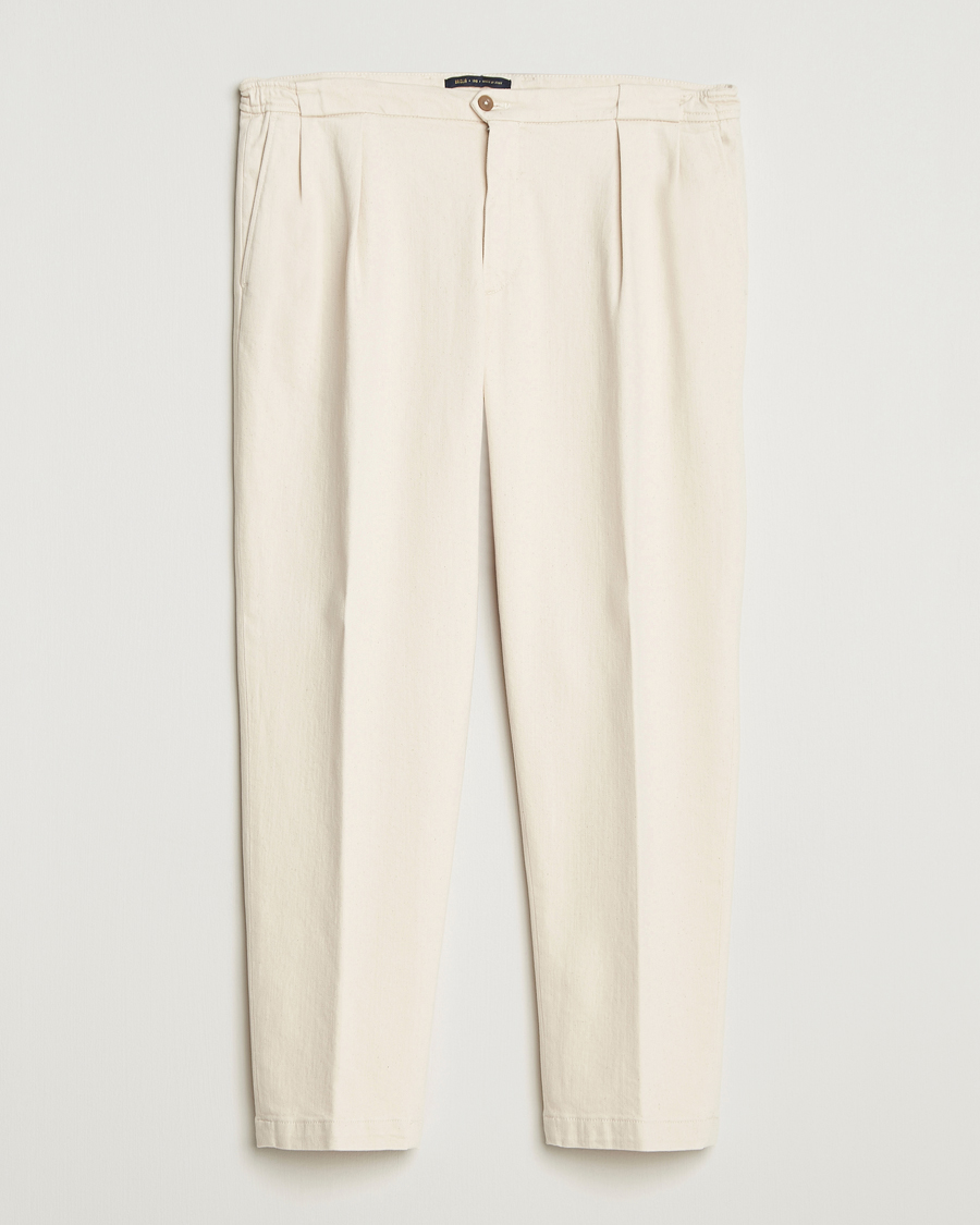 Men | Trousers | Briglia 1949 | Portobello Loose Fit Cotton Trousers Ecru