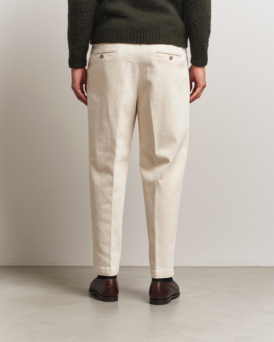Men | Trousers | Briglia 1949 | Portobello Loose Fit Cotton Trousers Ecru