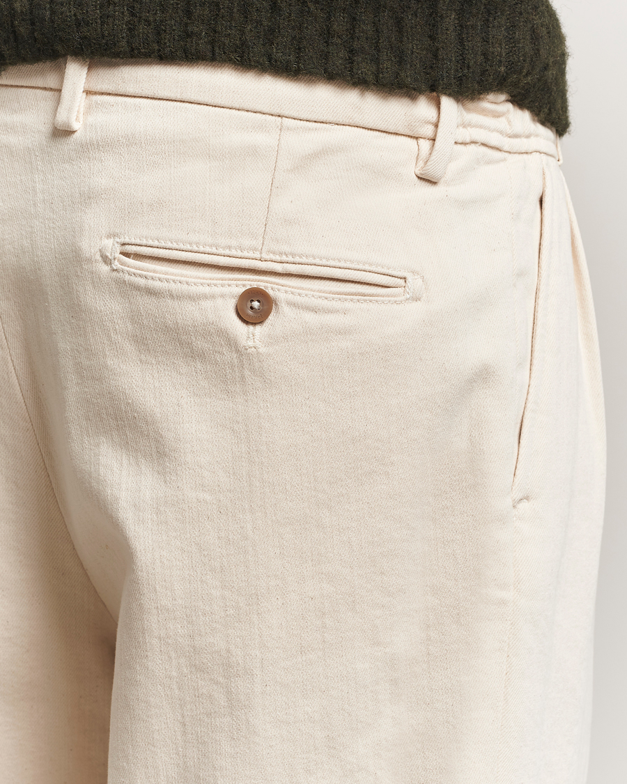 Men | Trousers | Briglia 1949 | Portobello Loose Fit Cotton Trousers Ecru
