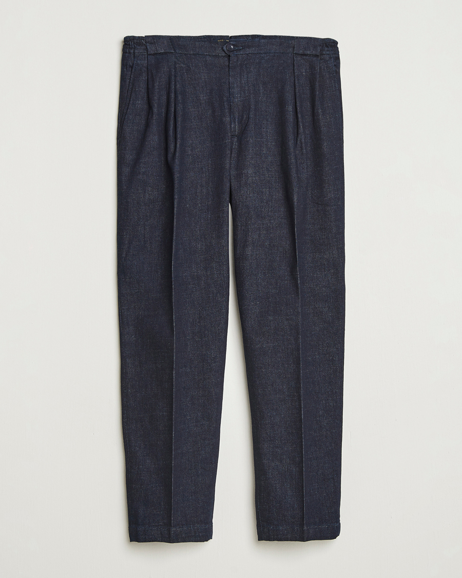 Men | Trousers | Briglia 1949 | Portobello Loose Fit Denim Trousers Dark Blue