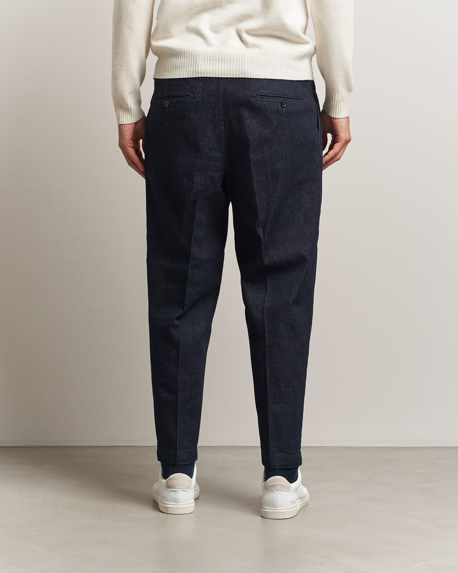 Men | Trousers | Briglia 1949 | Portobello Loose Fit Denim Trousers Dark Blue