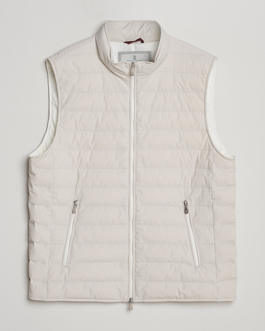 Men | Gilets | Brunello Cucinelli | Nylon Gilet Light Beige
