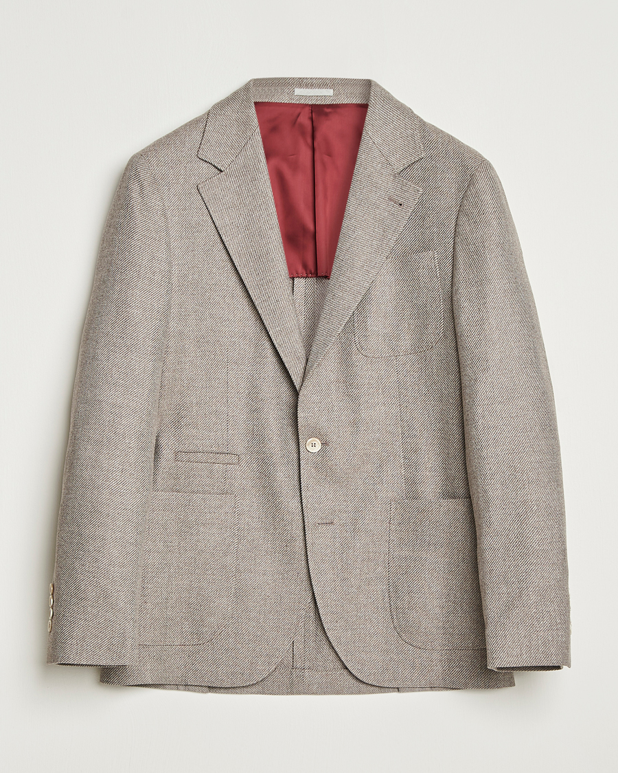 Men | Blazers | Brunello Cucinelli | Single Breasted Wool/Cashmere Twill Blazer Beige