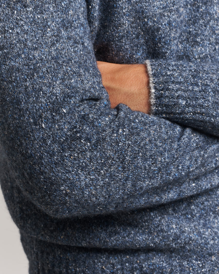 Men | Sweaters & Knitwear | Brunello Cucinelli | Alpaca Blend Sweater Dark Blue Melange