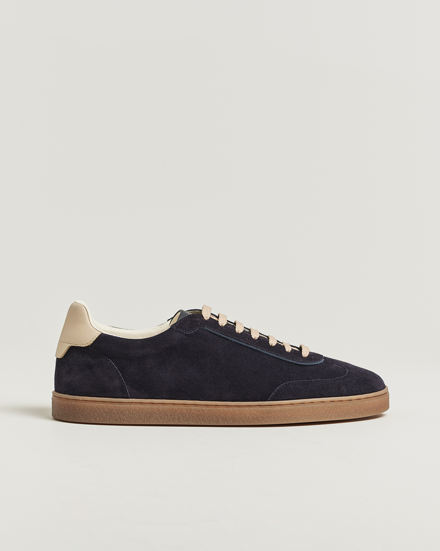 Brunello Cucinelli Classic Sneakers Navy Suede at CareOfCarl.com