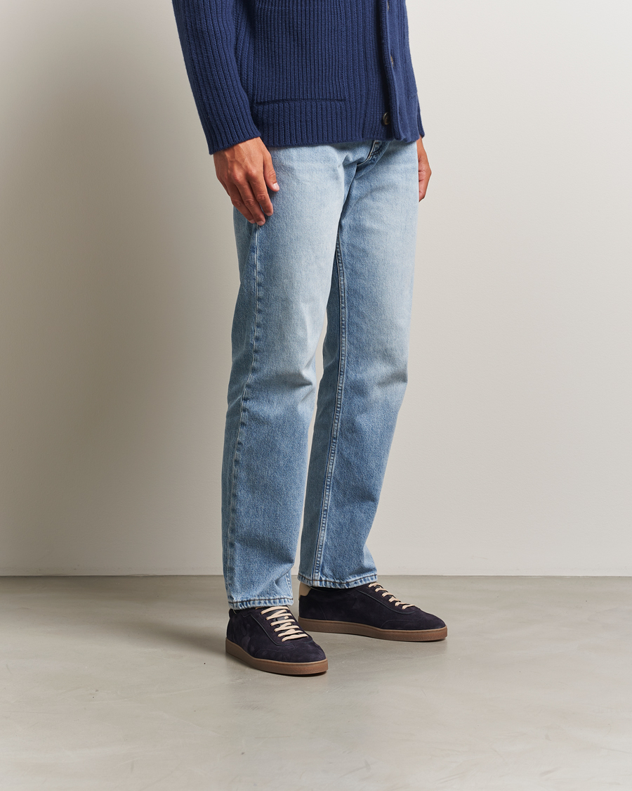 Brunello Cucinelli Classic Sneakers Navy Suede at CareOfCarl.com