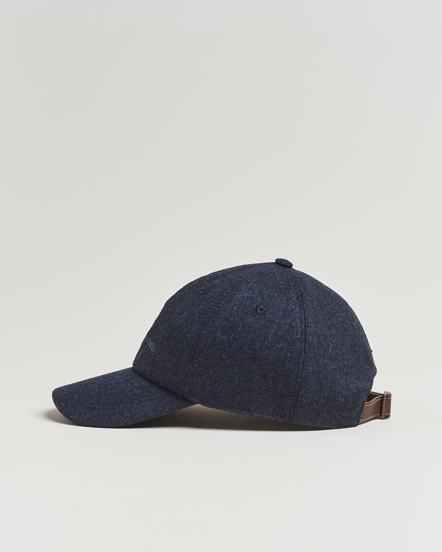 Brunello Cucinelli Flannel Cap Navy at CareOfCarl.com