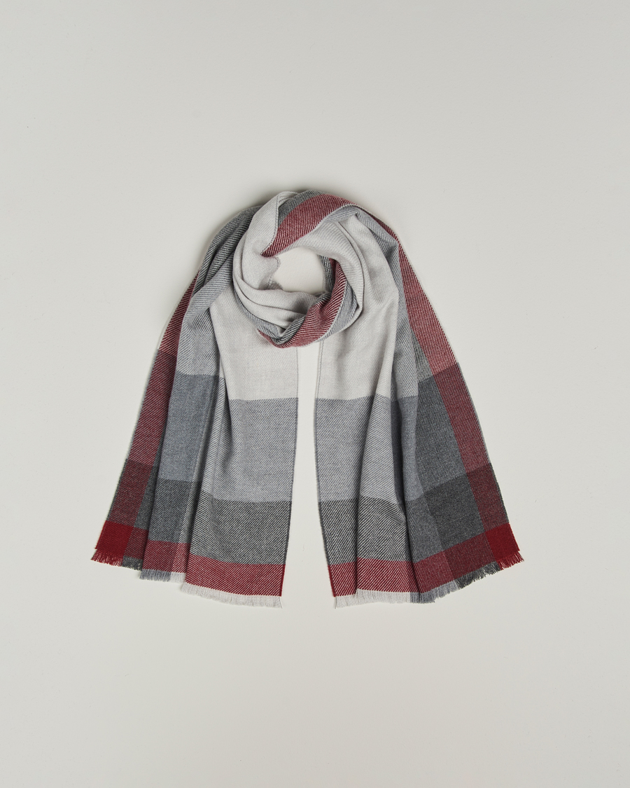 Men | Scarves | Brunello Cucinelli | Wool/Cashmere Scarf Grey/Burgundy