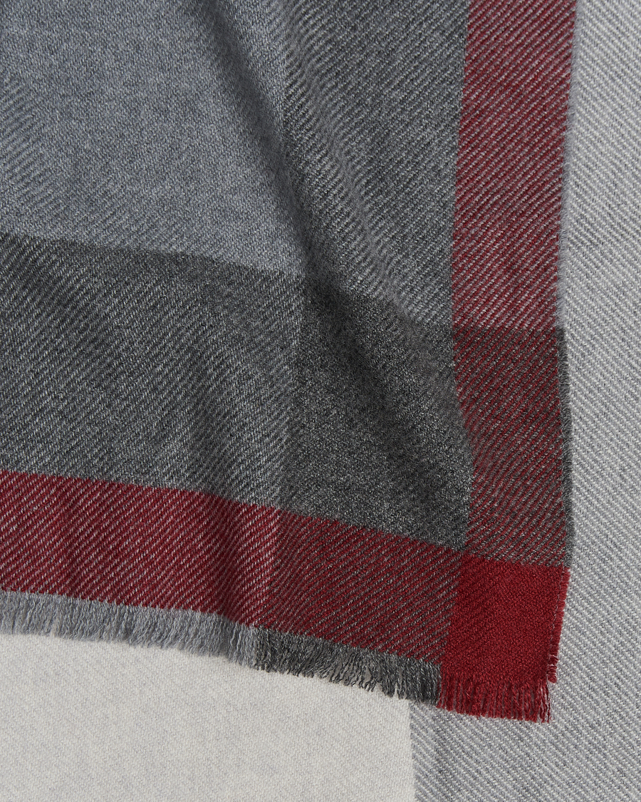 Men | Scarves | Brunello Cucinelli | Wool/Cashmere Scarf Grey/Burgundy