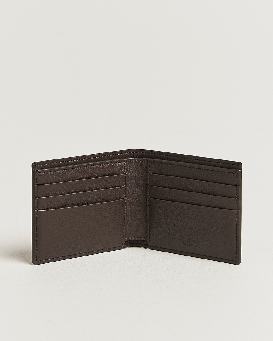 Brunello Cucinelli Leather Wallet Dark Brown Calf at CareOfCarl.com