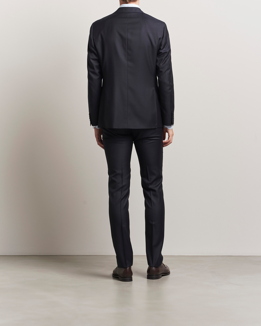 Men | Suits | Canali | Capri Wool 130s Suit Dark Blue