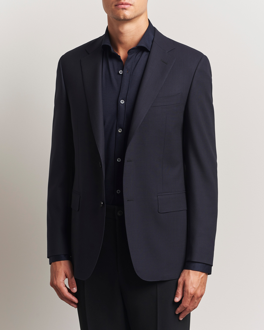 Canali Super 130s Wool Capri Suit Navy at CareOfCarl.com