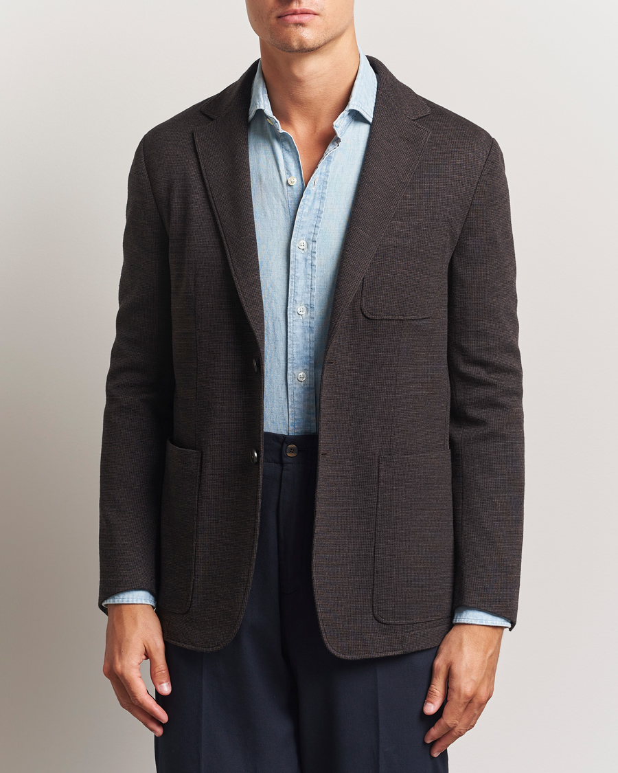 Boglioli K Jacket Wool Hopsack Blazer Navy at CareOfCarl.com