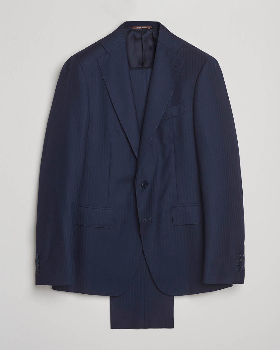 Men | Suits | Canali | Capri Wool Suit Navy