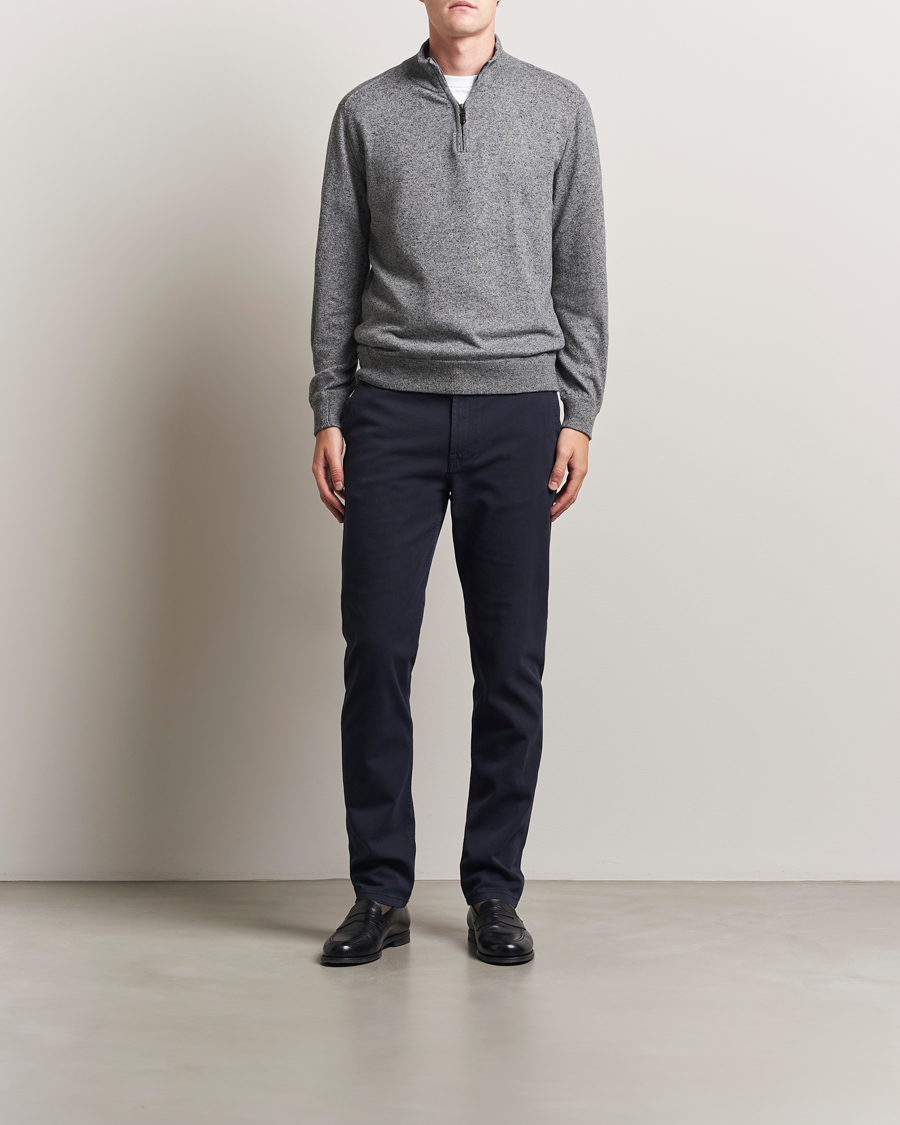 Men | Sweaters & Knitwear | Canali | Donegal Half Zip Sweater Grey Melange