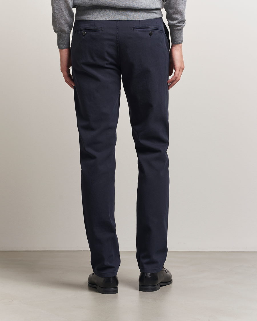 Men | Trousers | Canali | Cotton Twill Chinos Navy