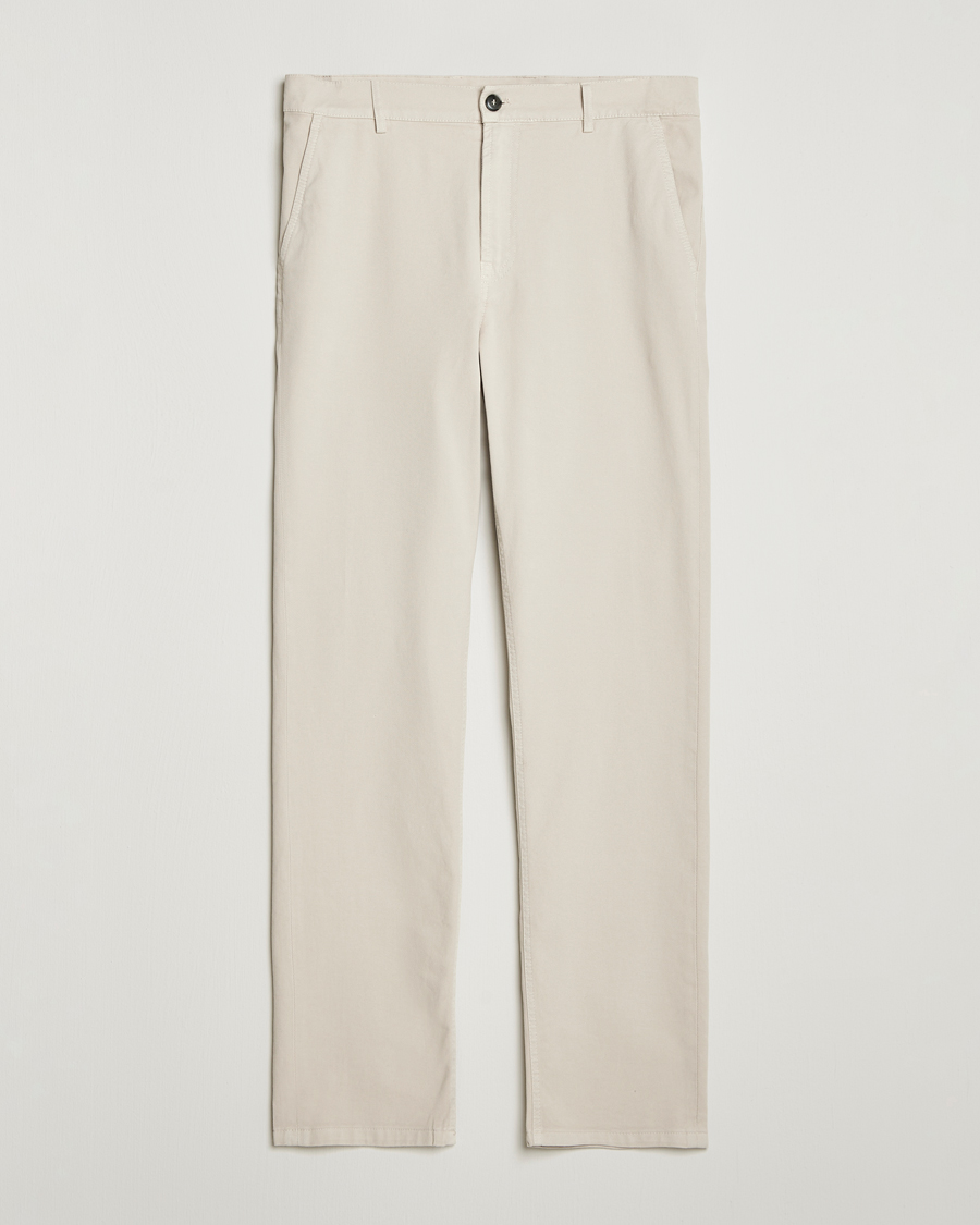Men | Trousers | Canali | Cotton Twill Chinos Light Beige