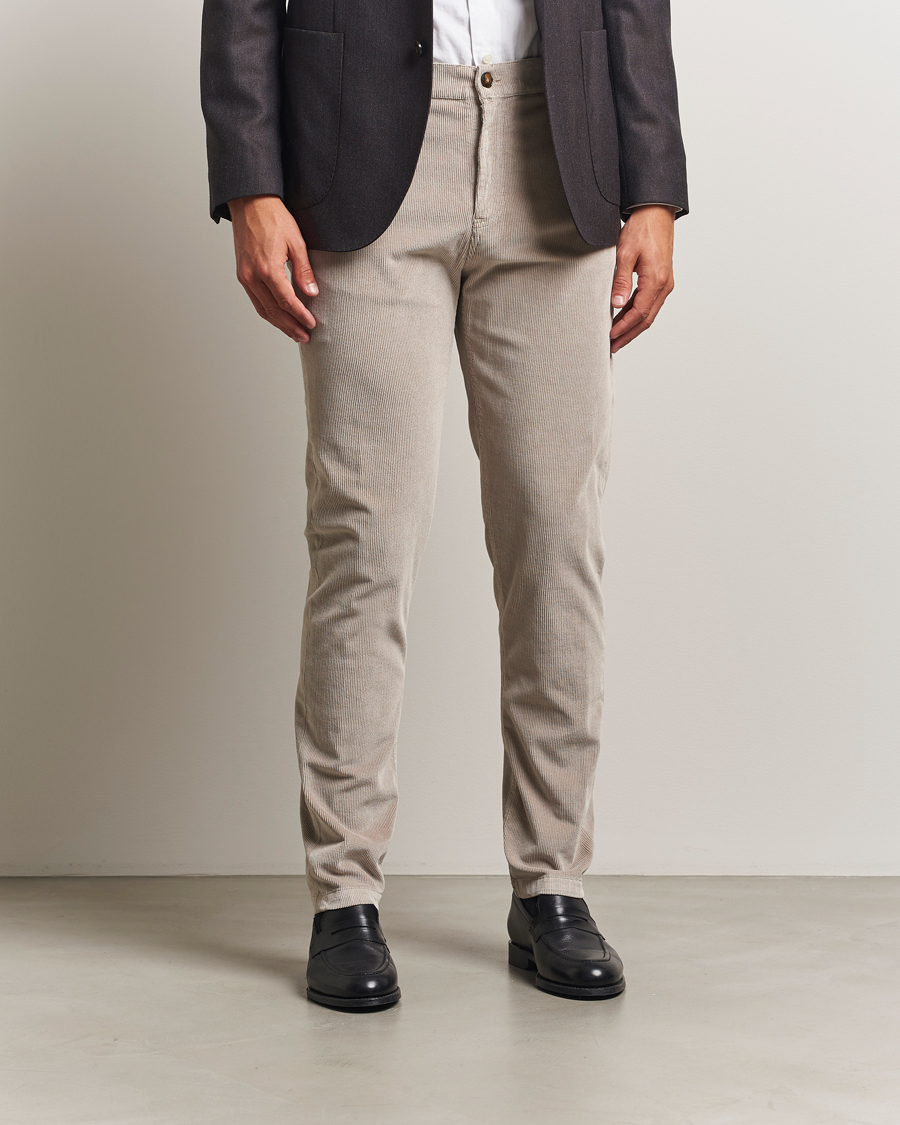Men | Trousers | Canali | Soft Corduroy Trousers Beige