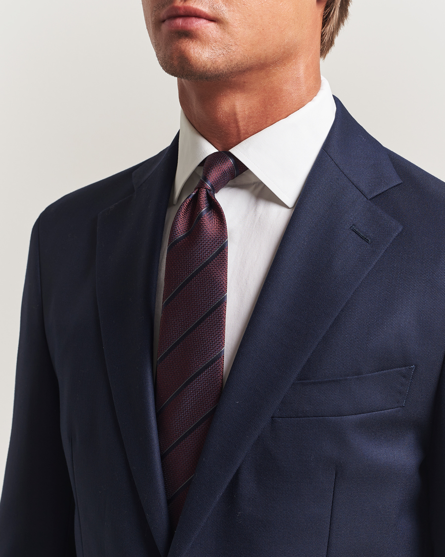 BEAMS PLUS Regimental Stripe Ivy Tie Navy/Burgundy at