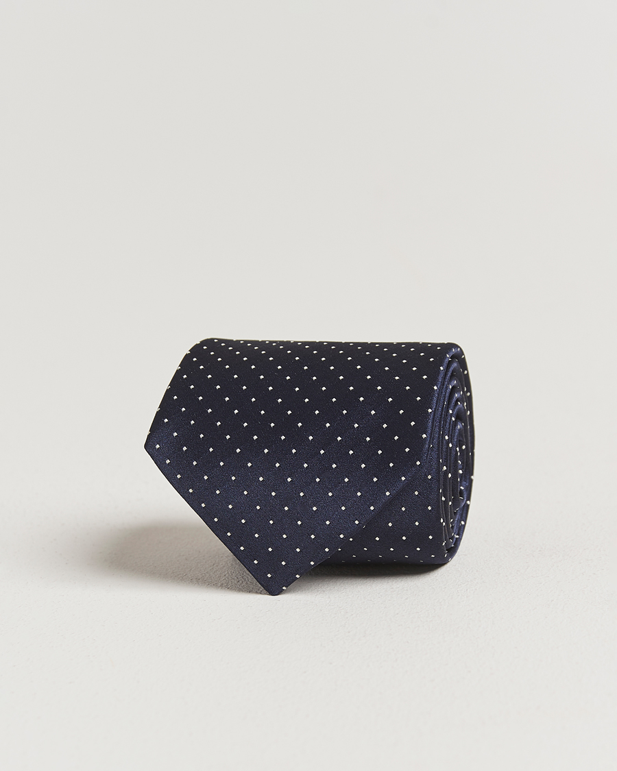 Men | Ties | Canali | Micro Dot Silk Tie Navy