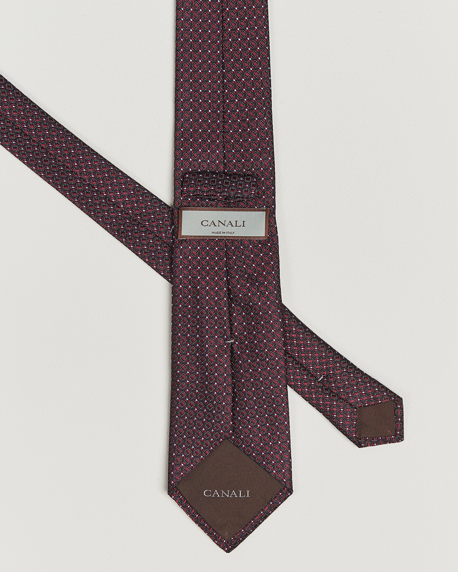 Men | Canali Jacquard Silk Tie Burgundy | Canali | Jacquard Silk Tie Burgundy
