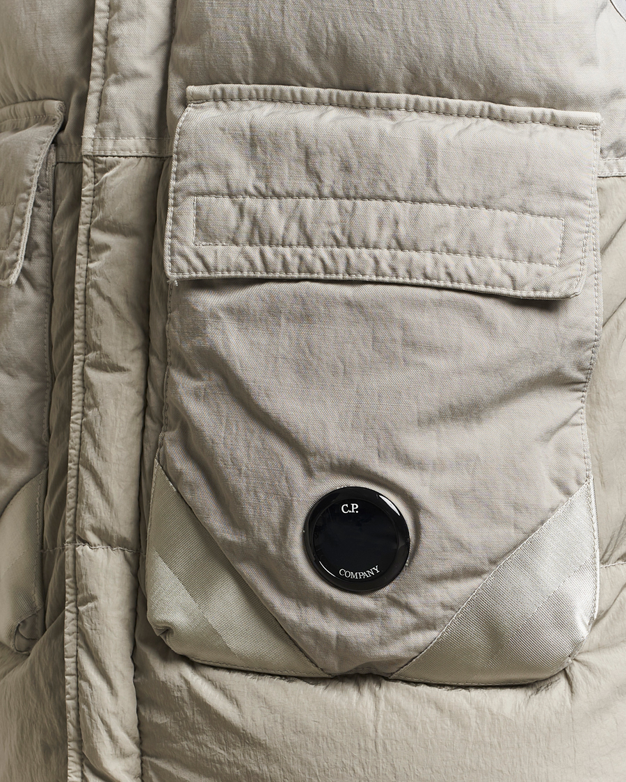 C.P. Company Eco Chrome Mixed Down Vest Light Grey at CareOfCarl.com