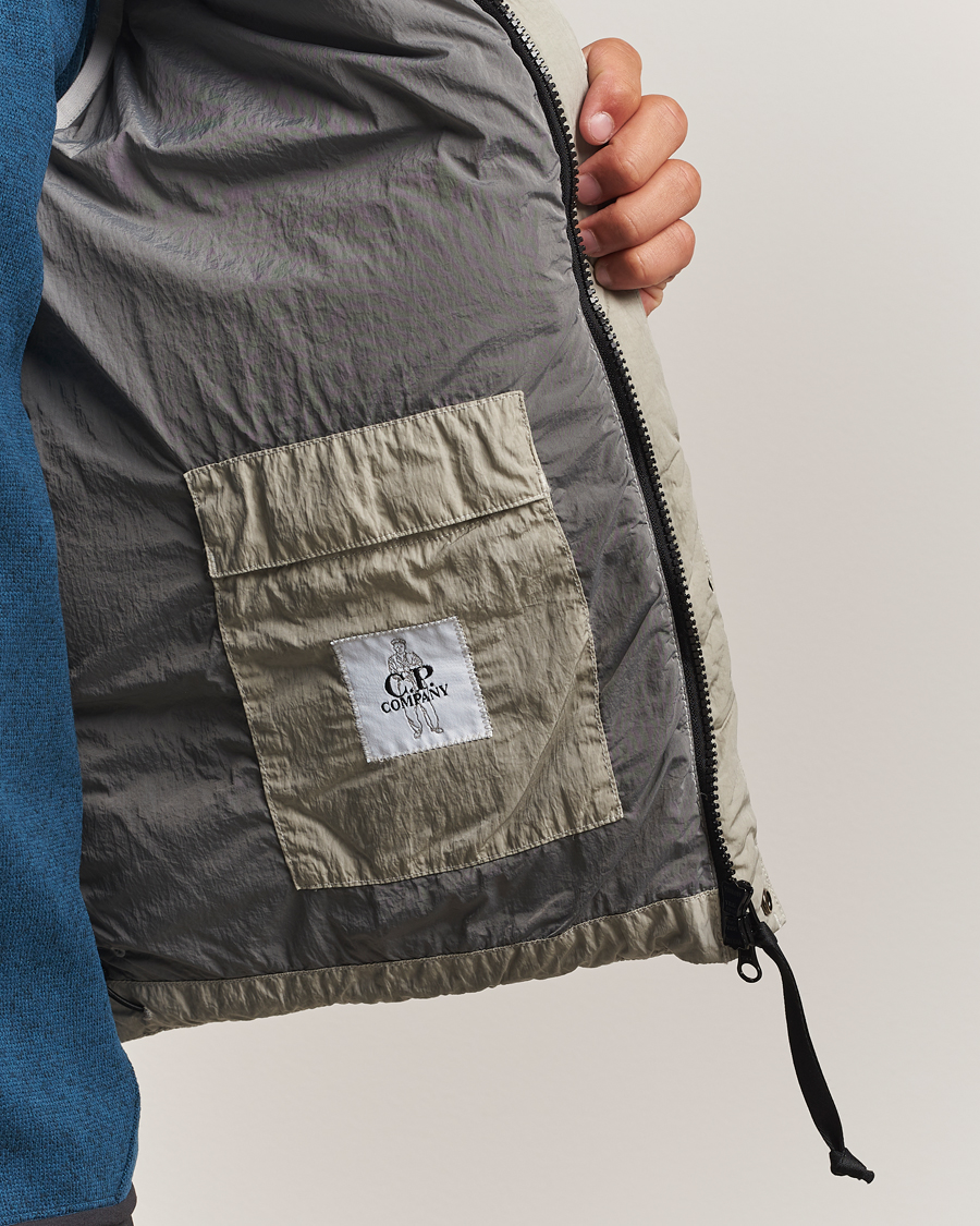 C.P. Company Eco Chrome Mixed Down Vest Light Grey at CareOfCarl.com