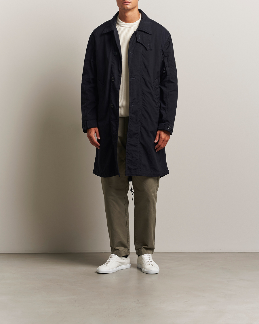 C.P. Company Twill Garment Dyed Lined Coat Navy at CareOfCarl.com