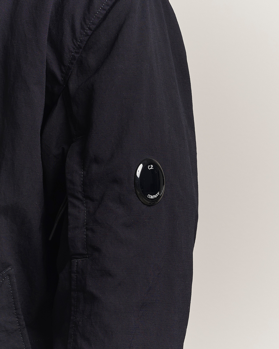 C.P. Company Twill Garment Dyed Lined Coat Navy at CareOfCarl.com