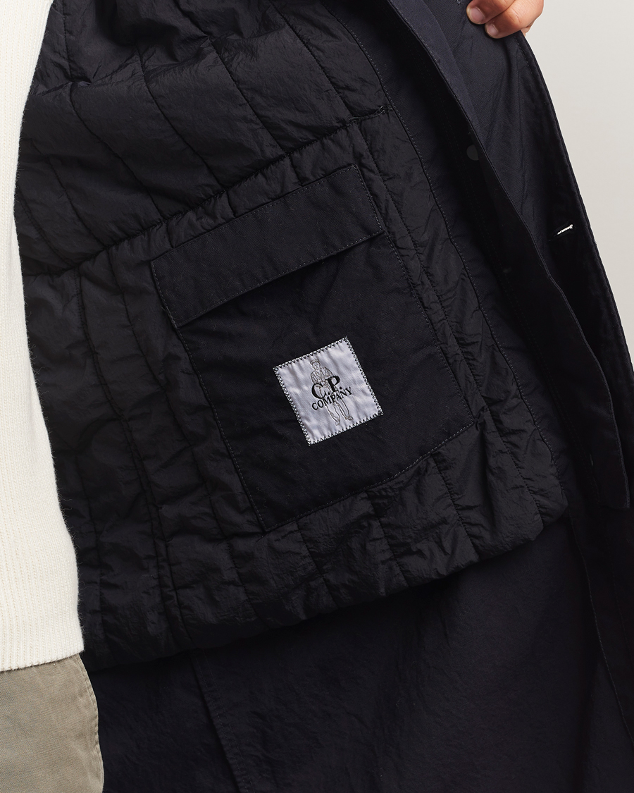 C.P. Company Twill Garment Dyed Lined Coat Navy at CareOfCarl.com
