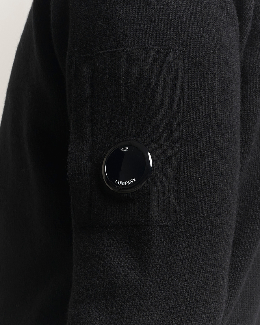 C.P. Company Knitted Lambswool Half-Zip Black at CareOfCarl.com