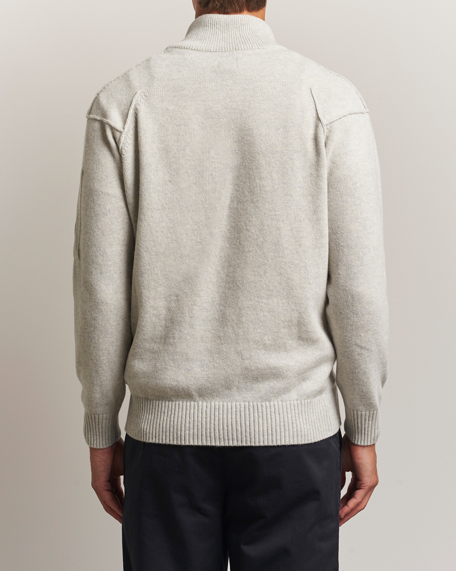 Men | Sweaters & Knitwear | C.P. Company | Knitted Lambswool Half-Zip Light Grey