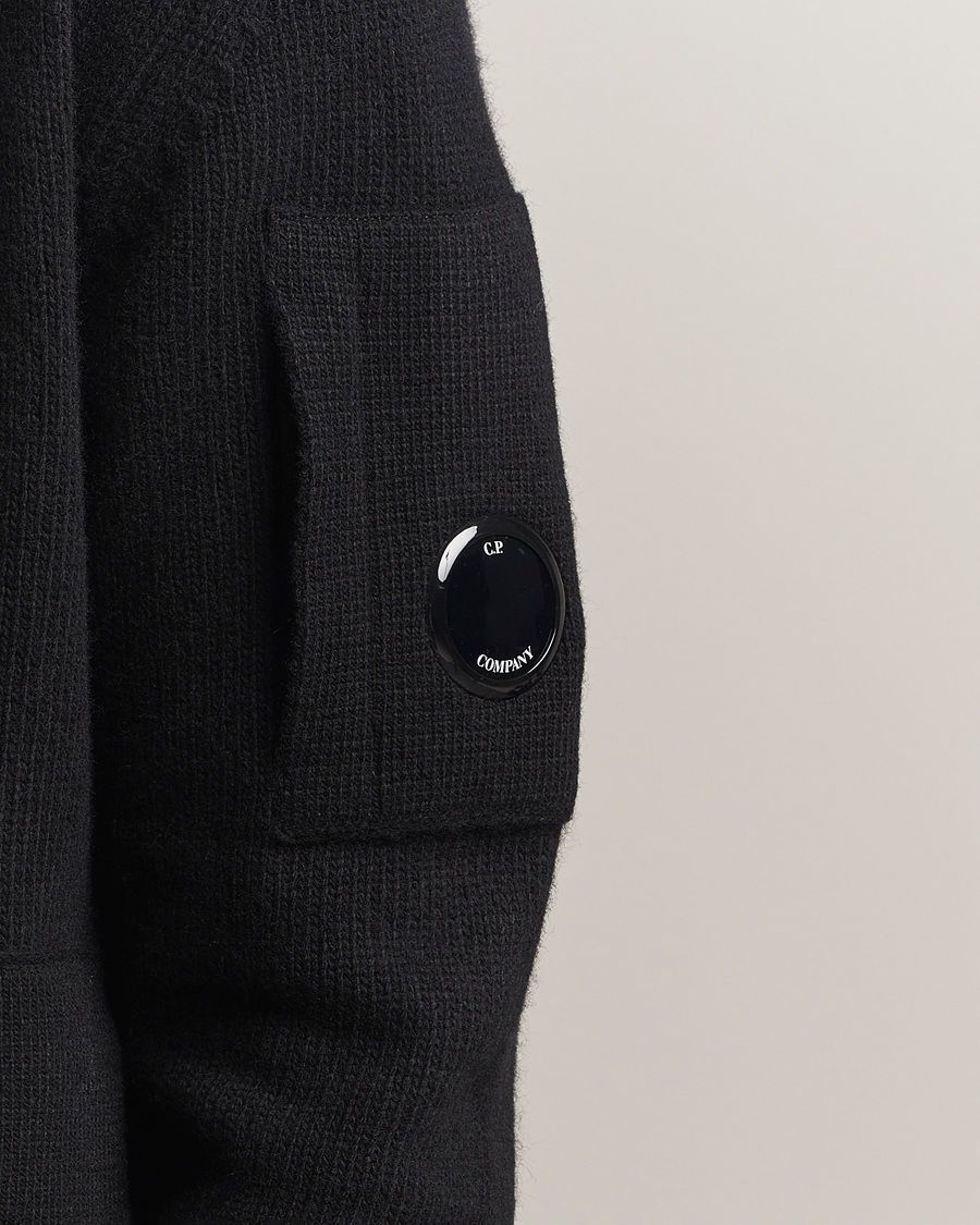 Men | Sweaters & Knitwear | C.P. Company | Knitted Lambswool Cardigan Black