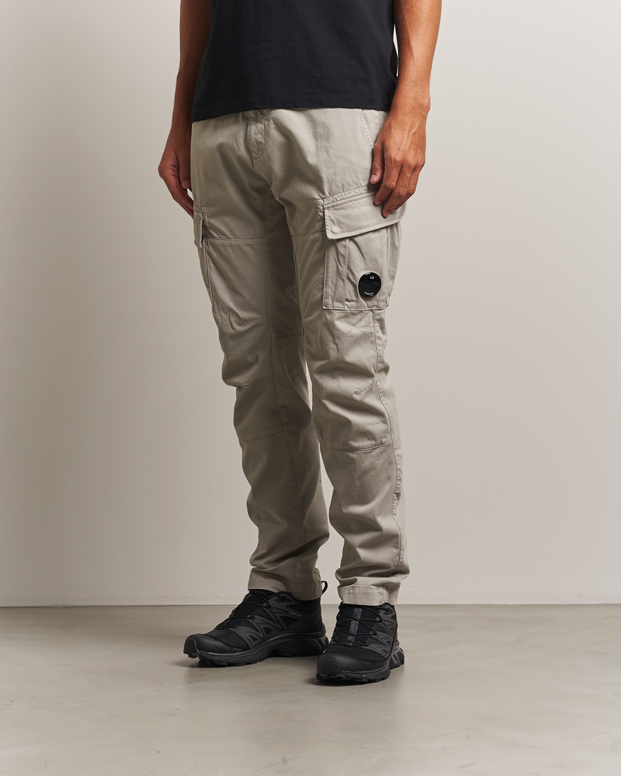 C.P. Company Stretch Satin Lens Cargo Pants Grey at CareOfCarl.com