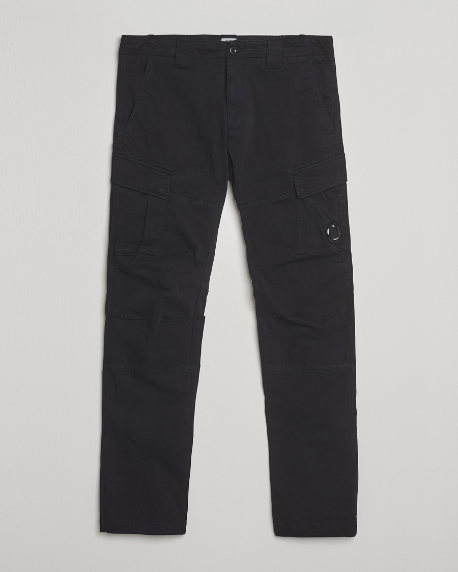 Men | Trousers | C.P. Company | Stretch Satin Lens Cargo Pants Black