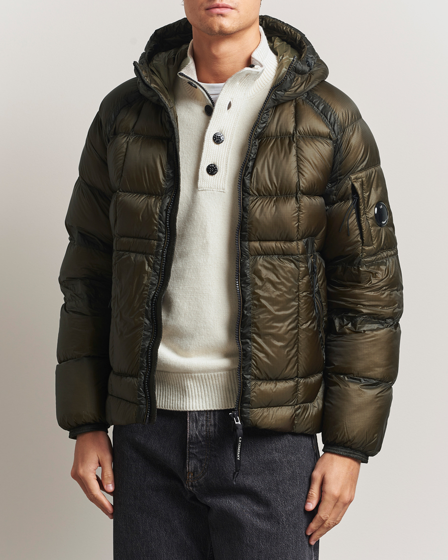 C.P. Company DD Shell Padded Hood Jacket Dark Green at CareOfCarl.com