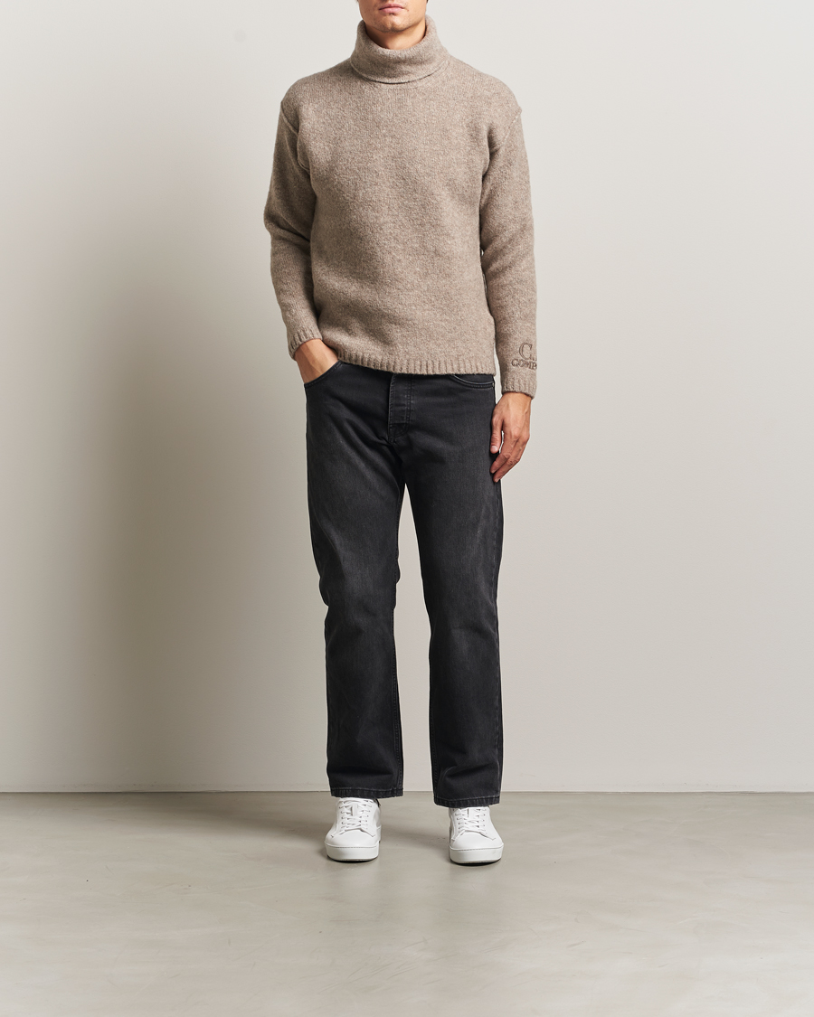 Men | Sweaters & Knitwear | C.P. Company | Merino Extra Fine Knitted Polo Taupe