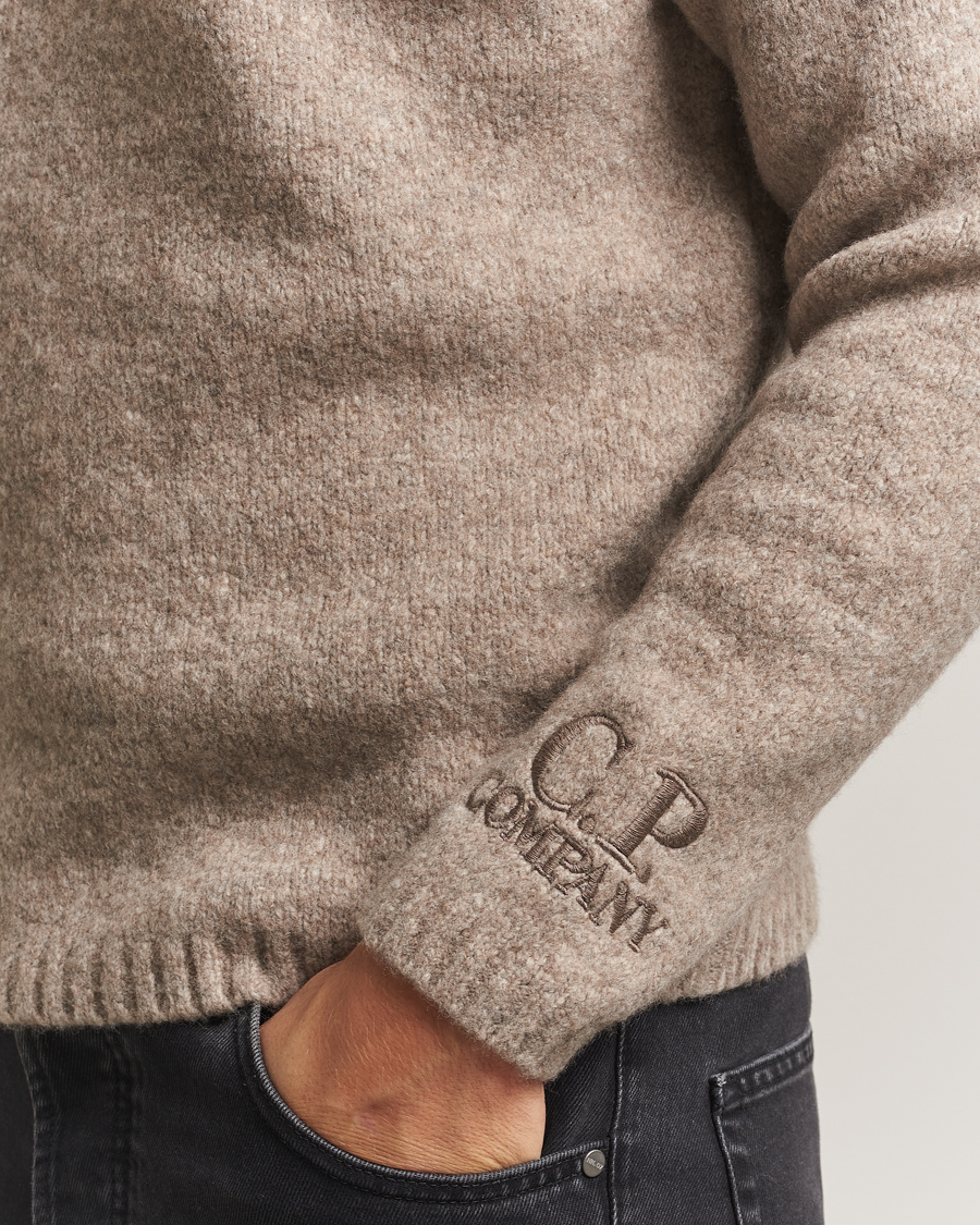 Men | Sweaters & Knitwear | C.P. Company | Merino Extra Fine Knitted Polo Taupe