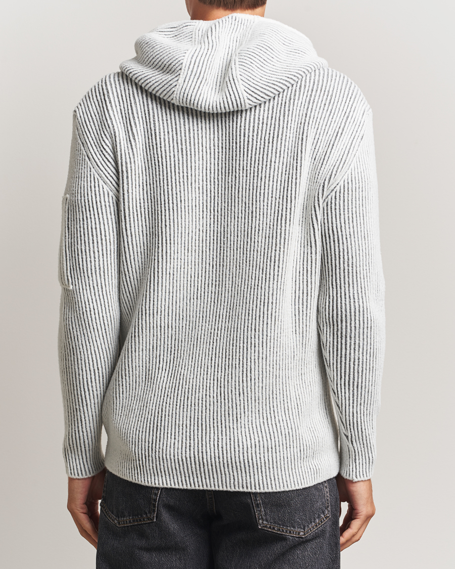 C.P. Company Knitted Full Zip Hood White/Grey at CareOfCarl.com
