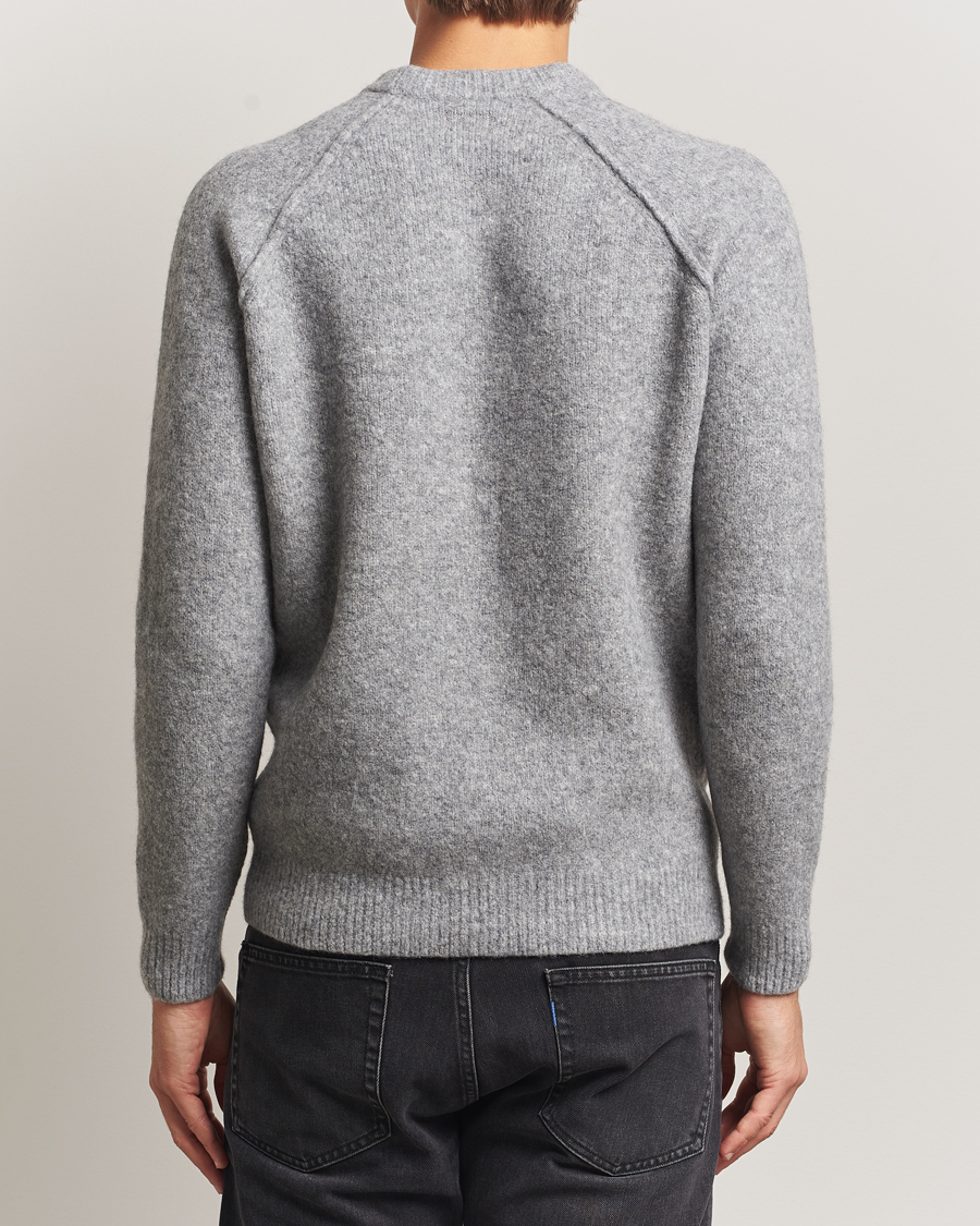 Men | Sweaters & Knitwear | C.P. Company | Extra Fine Merino Logo Crew Neck Grey