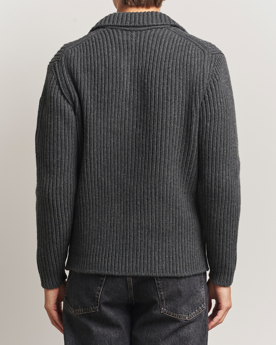 C.P. Company Heavy Lambswool Cardigan Dark Grey at CareOfCarl.com