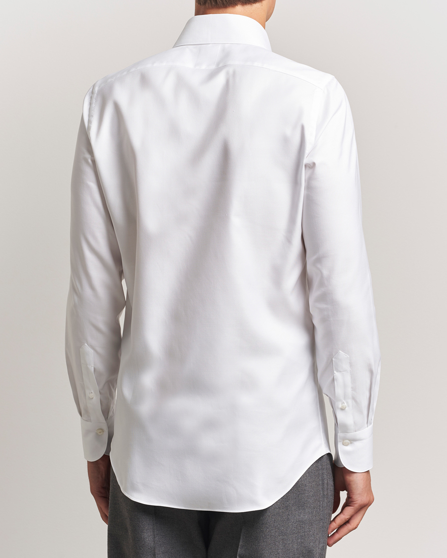 Finamore Napoli Milano Slim Oxford Button Down Shirt White at