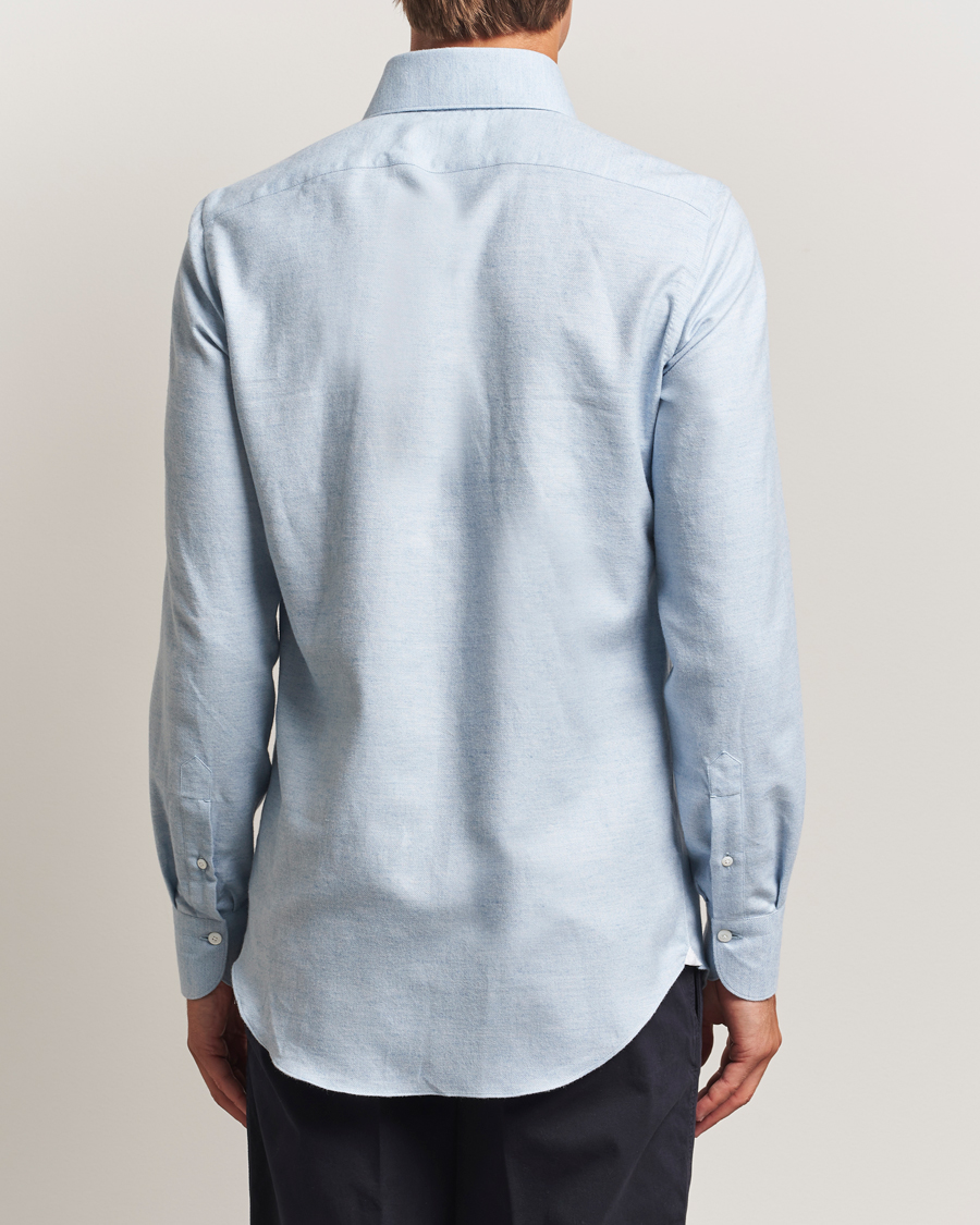 Men | Shirts | Finamore Napoli | Milano Slim Cashmere BD Shirt Light Blue