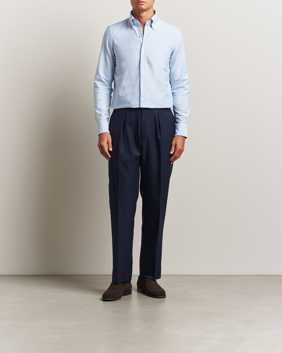 Men | Shirts | Finamore Napoli | Gaeta Oxford Button Down Shirt Light Blue