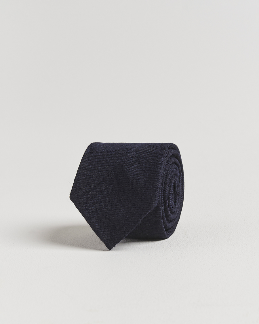 Men | Finamore Napoli Wool Twill Tie Navy | Finamore Napoli | Wool Twill Tie Navy