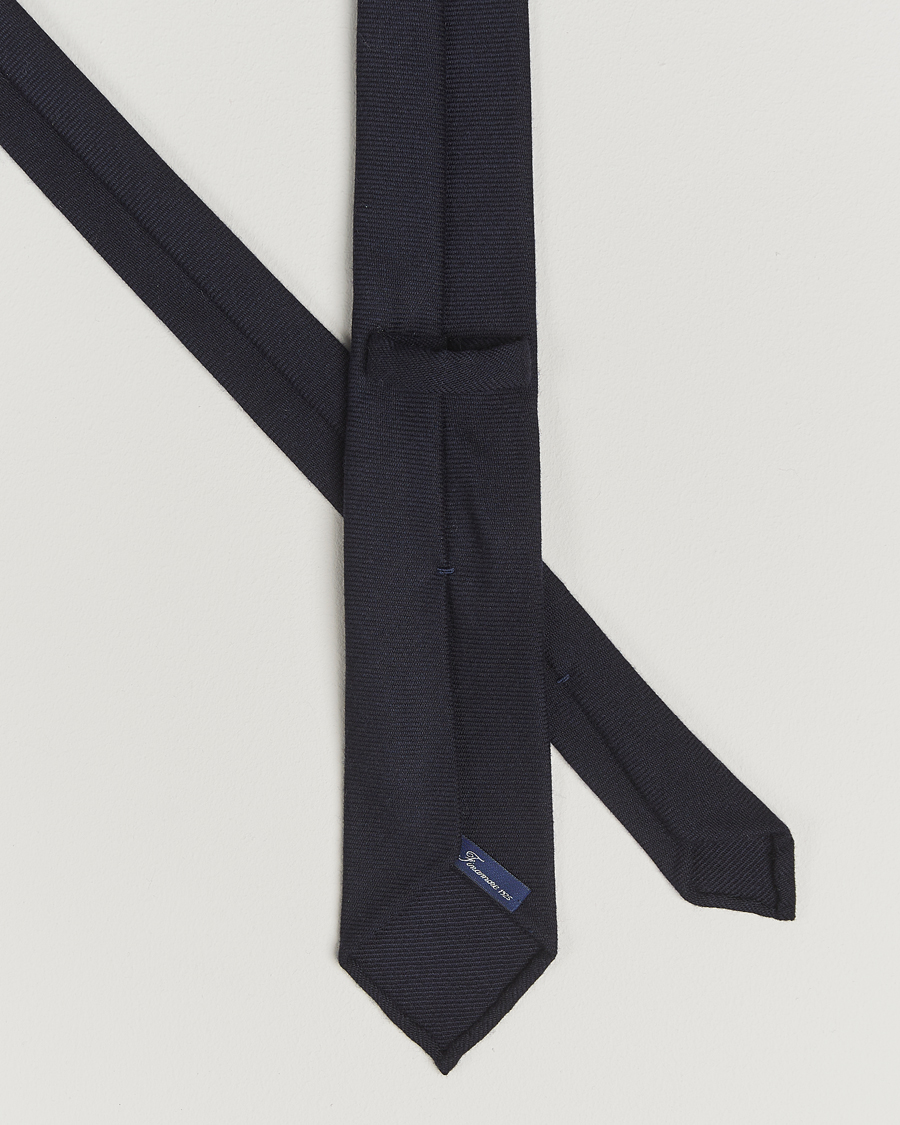 Men | Finamore Napoli Wool Twill Tie Navy | Finamore Napoli | Wool Twill Tie Navy