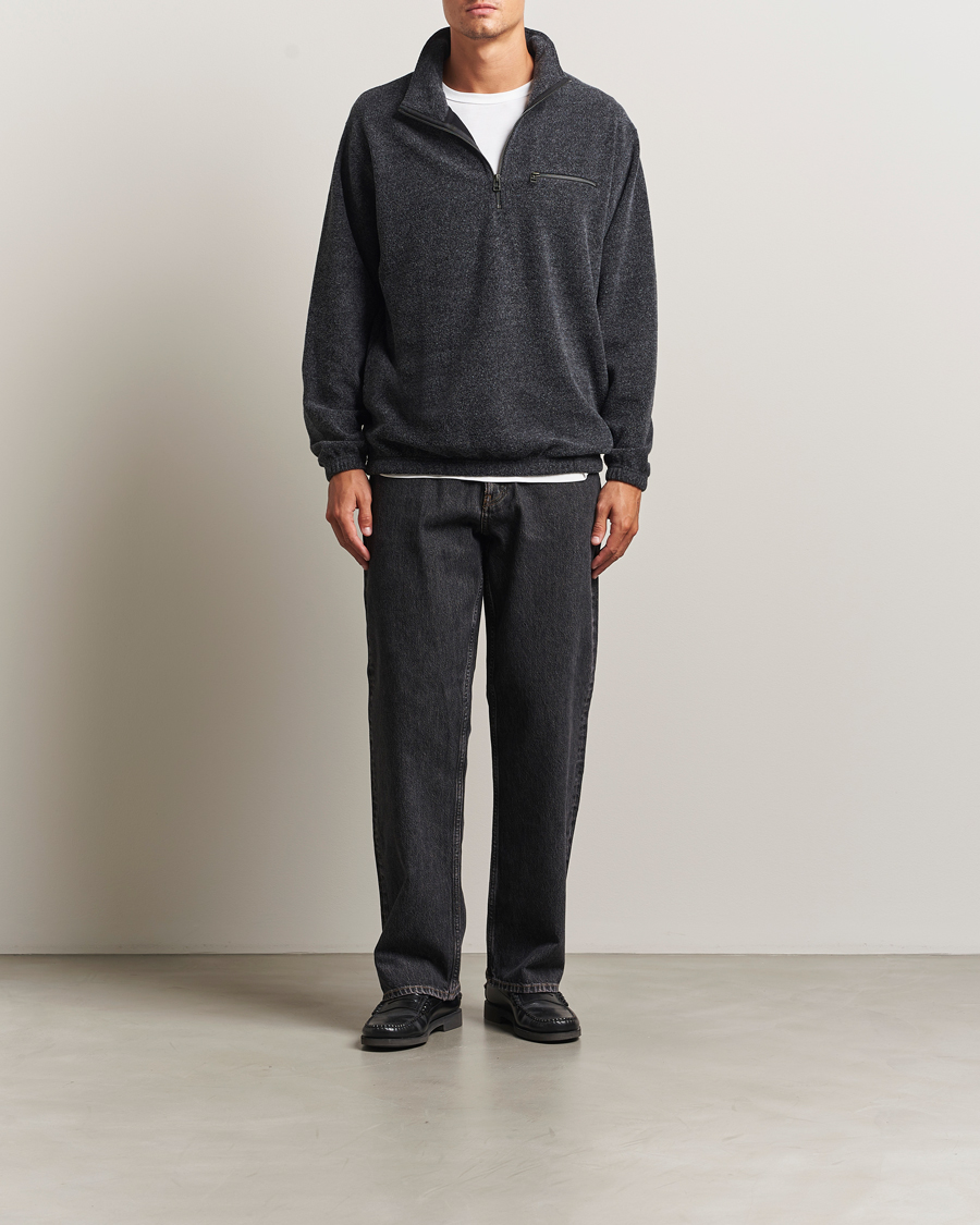 Forét Elm Half Zip Sweatshirt Dark Grey Melange at CareOfCarl.com