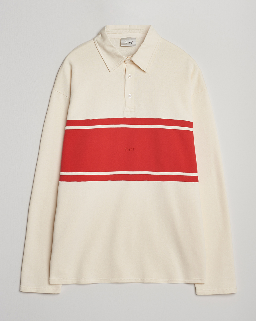 Men | Sweaters & Knitwear | Forét | Match Rugby Sweatshirt Cloud/Red