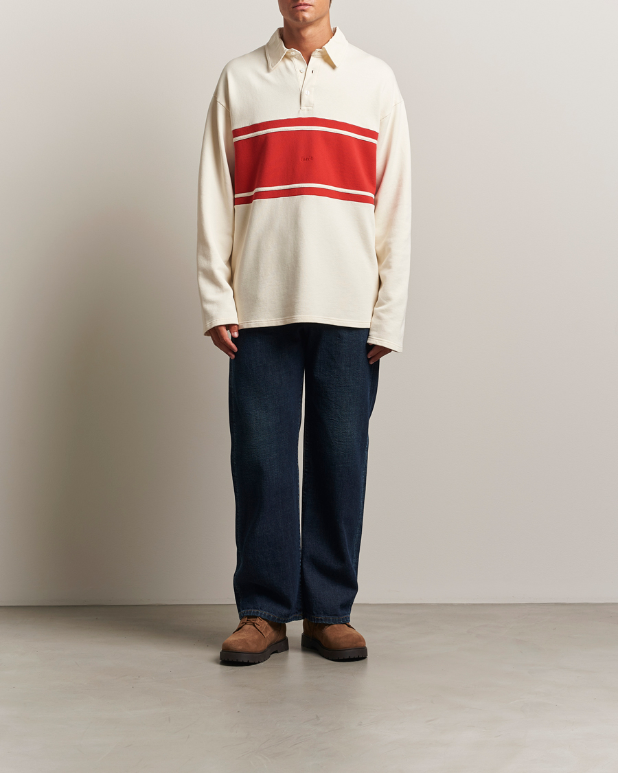 Men | Sweaters & Knitwear | Forét | Match Rugby Sweatshirt Cloud/Red
